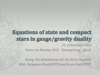 Equations of state and compact stars in gauge/gravity duality