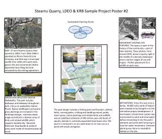 Stearns Quarry, LDEO &amp; KRB Sample Project Poster #2