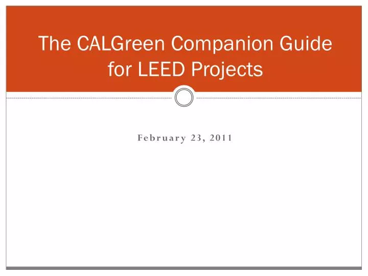 the calgreen companion guide for leed projects
