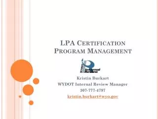 LPA Certification Program Management