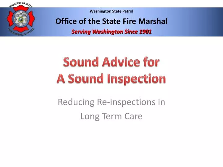 sound advice for a sound inspection
