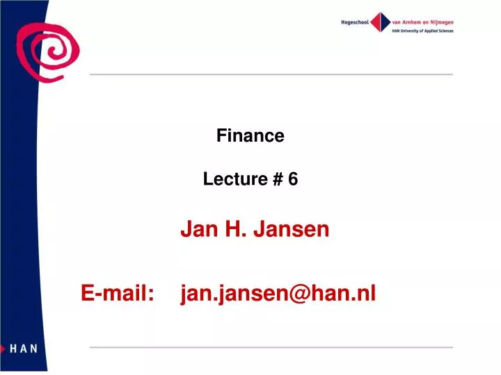 finance lecture 6