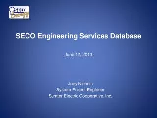 SECO Engineering Services Database June 12, 2013