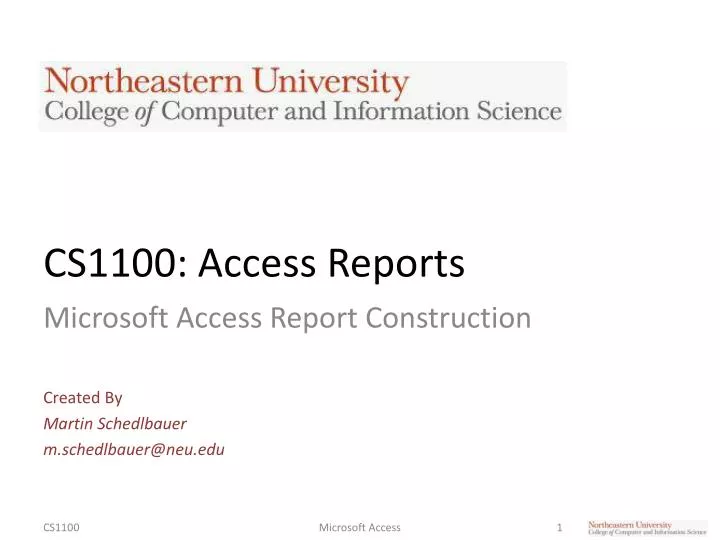 cs1100 access reports