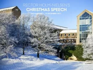 RECTOR HOLM-NIELSEN'S CHRISTMAS SPEECH