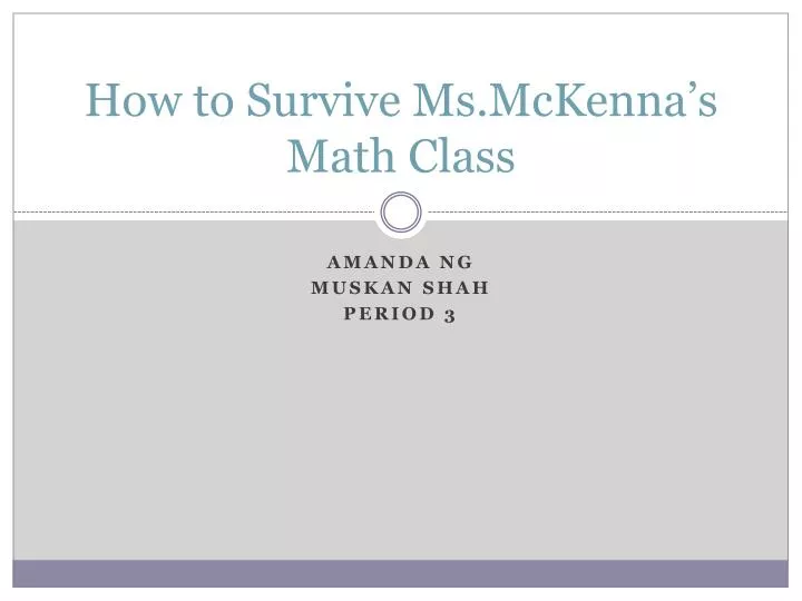how to survive ms mckenna s math class
