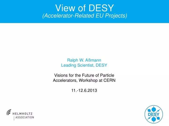 view of desy accelerator related eu projects