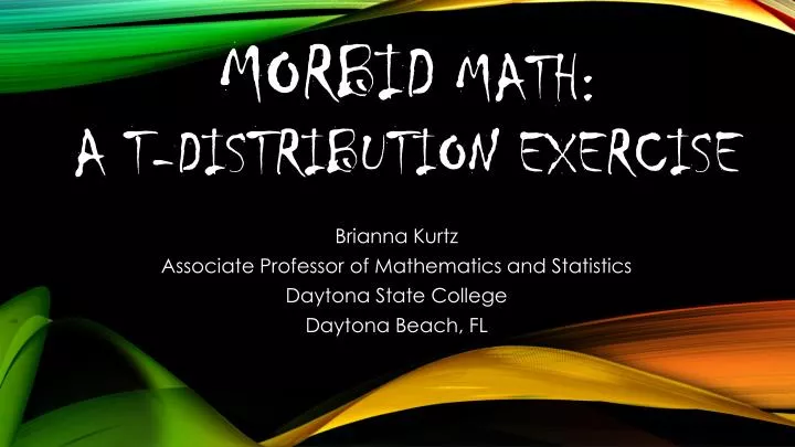 morbid math a t distribution exercise