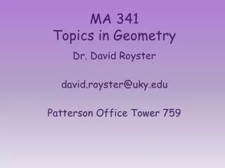 MA 341 Topics in Geometry