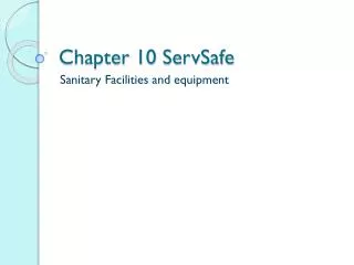 Chapter 10 ServSafe