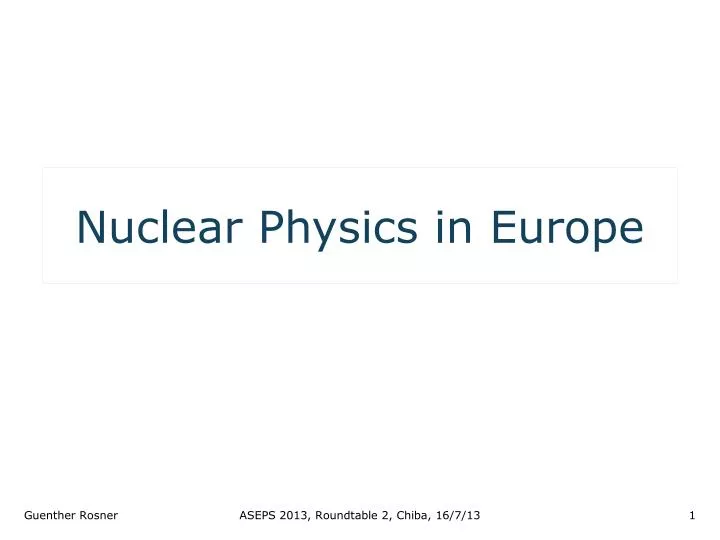 nuclear physics i n europe