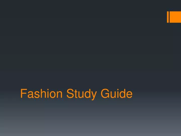 fashion study guide