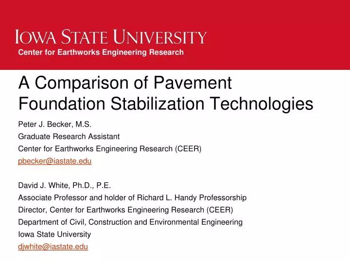 a comparison of pavement foundation stabilization technologies