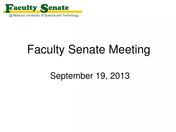 faculty senate meeting september 19 2013