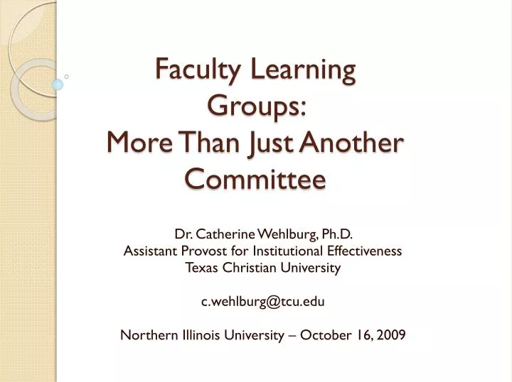 faculty learning groups more than just another committee
