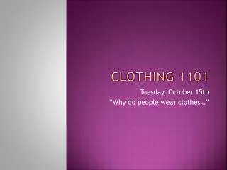 Clothing 1101