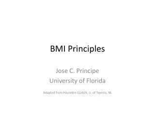 BMI Principles