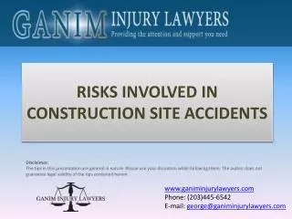 RISKS INVOLVED IN CONSTRUCTION SITE ACCIDENTS