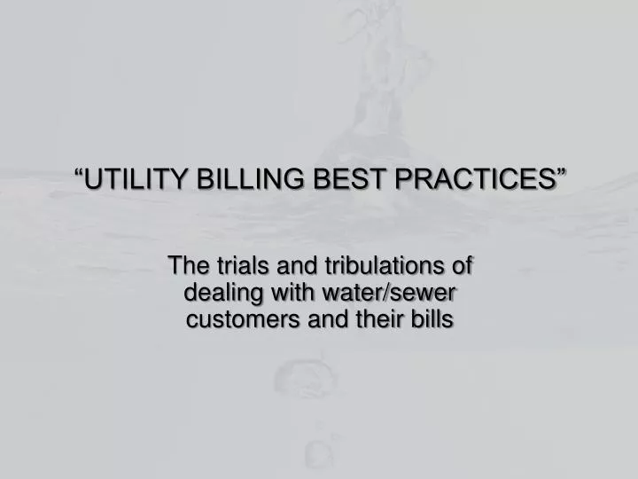 utility billing best practices