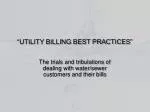 “UTILITY BILLING BEST PRACTICES” - slide 1