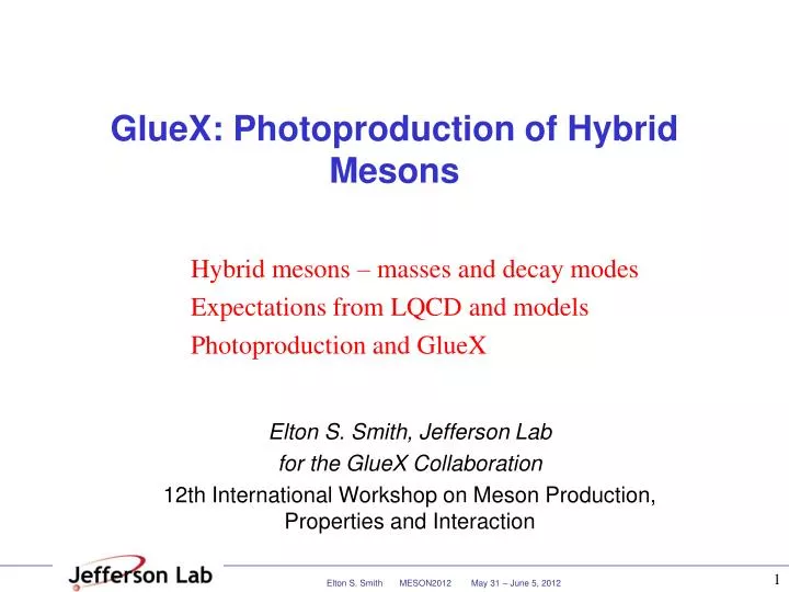 gluex photoproduction of hybrid mesons