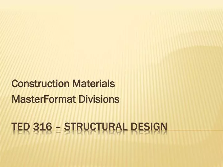 construction materials masterformat divisions