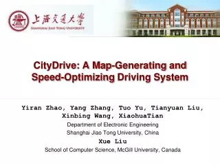 CityDrive: A Map-Generating and Speed-Optimizing Driving System