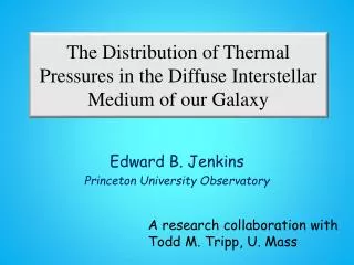 The Distribution of Thermal Pressures in the Diffuse Interstellar Medium of our Galaxy