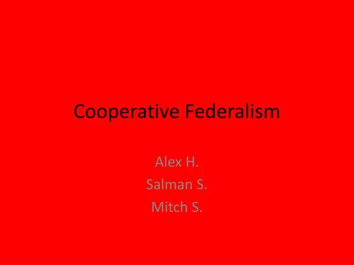 cooperative federalism
