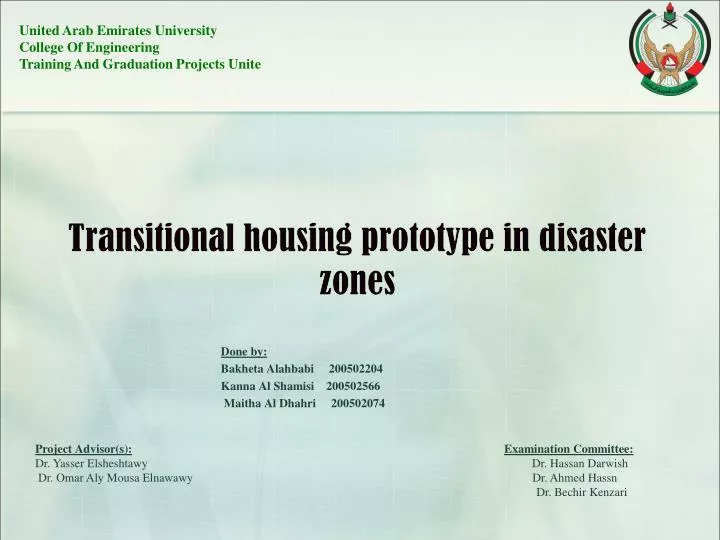 transitional housing prototype in disaster zones