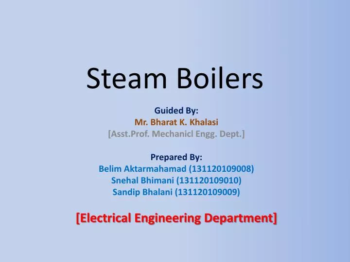 steam boilers