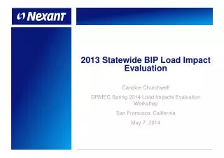 2013 Statewide BIP Load Impact Evaluation