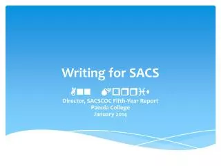 Writing for SACS