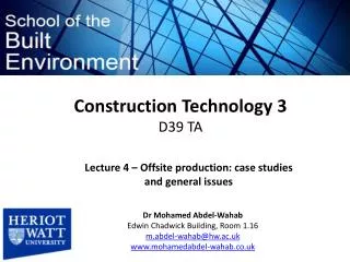 Construction Technology 3 D39 TA