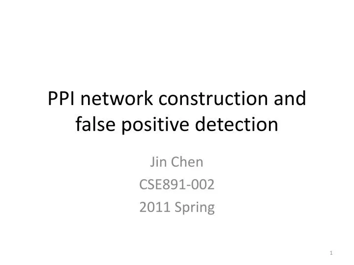 ppi network construction and false positive detection