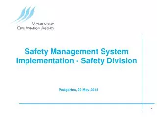 Safety Management System I mplementation - Safety Division