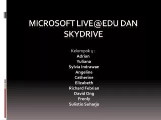 Microsoft Live@EDU dan skydrive