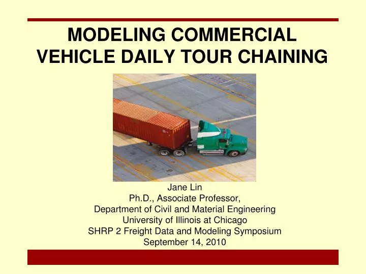 modeling commercial vehicle daily tour chaining