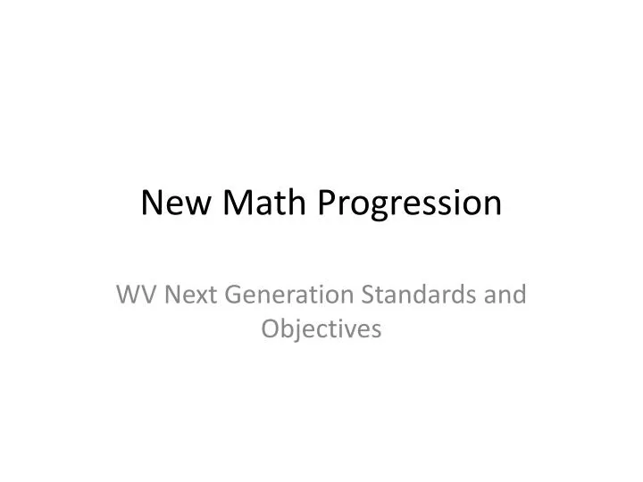 new math progression