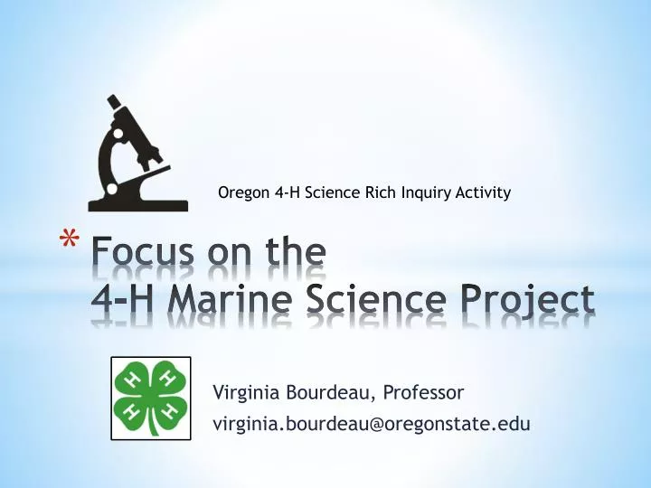 focus on the 4 h marine science project