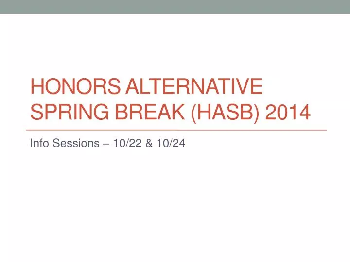 honors alternative spring break hasb 2014