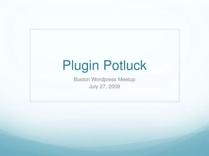 plugin potluck