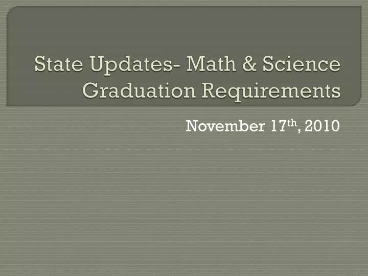 state updates math science graduation requirements