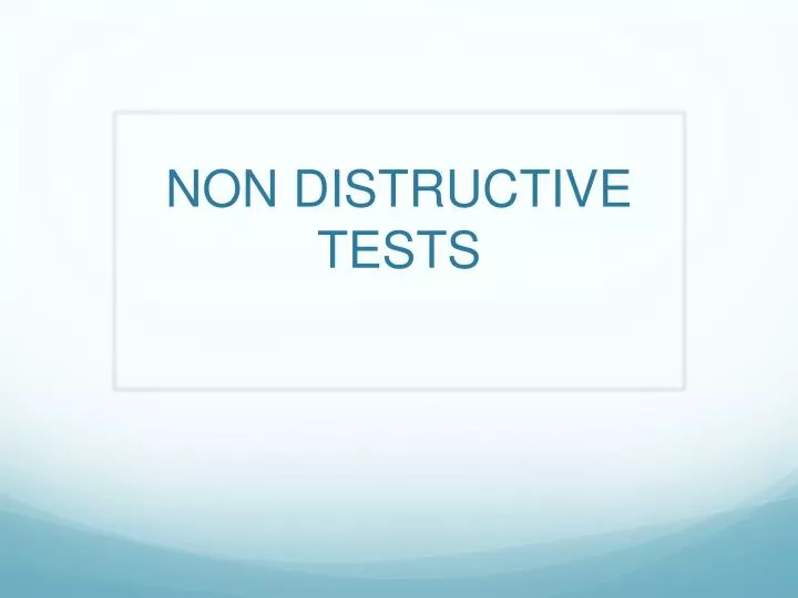 non distructive tests