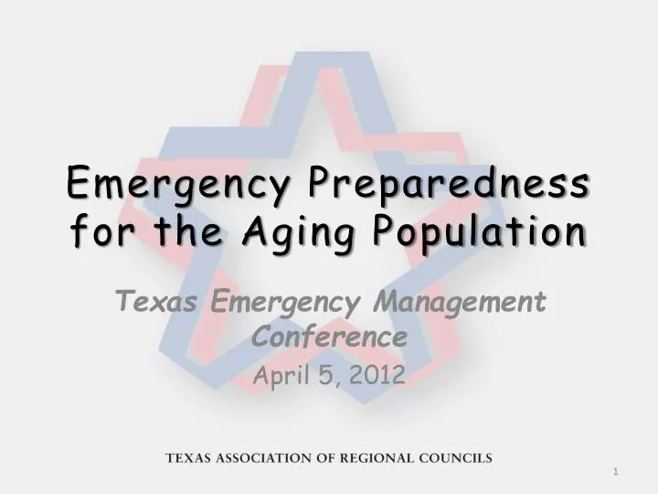 emergency preparedness for the aging population