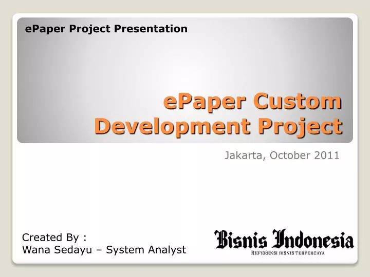 epaper custom development project