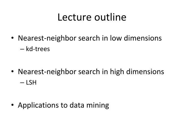 lecture outline