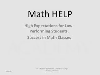 Math HELP