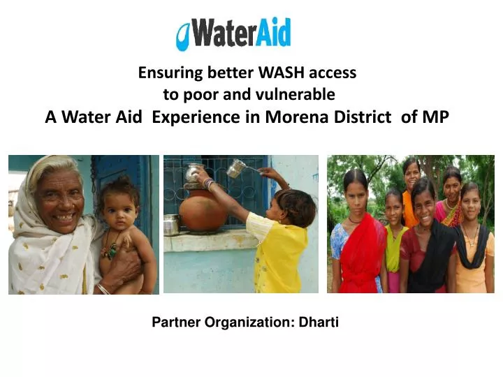 ensuring better wash access to poor and vulnerable a water aid experience in morena district of mp
