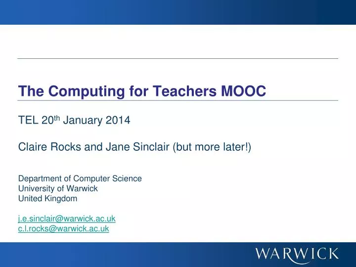 the computing for teachers mooc